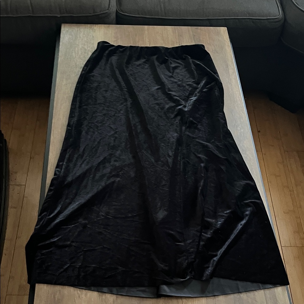 Zara Black Velvet Maxi Skirt